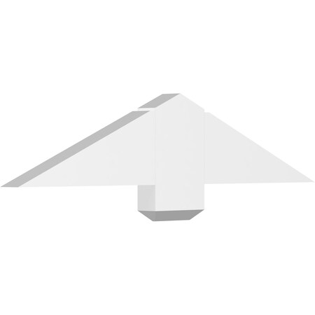 Ekena Millwork Eugene Architectural Grade PVC Gable Bracket, 36"W x 7 1/2"H x 2"D x 6"F, 5/12 Pitch GBP036X08X0206EUG00
